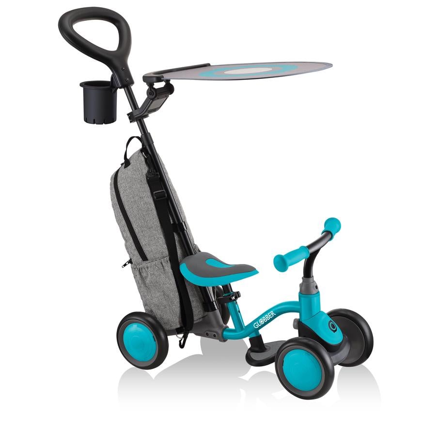 Велосипед трехколесный с ручкой Globber Learning Bike Deluxe Teal 3в1 (416)