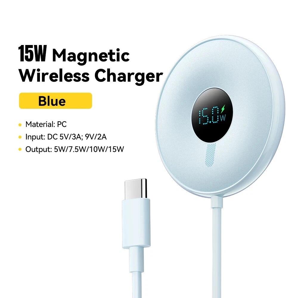 Зарядное устройство беспроводное Essager Qi Magnetic Charger ES-WC10 15W Blue - фото 2 Зарядное устройство беспроводное Essager Qi Magnetic Charger ES-WC10 15W Blue - фото 2