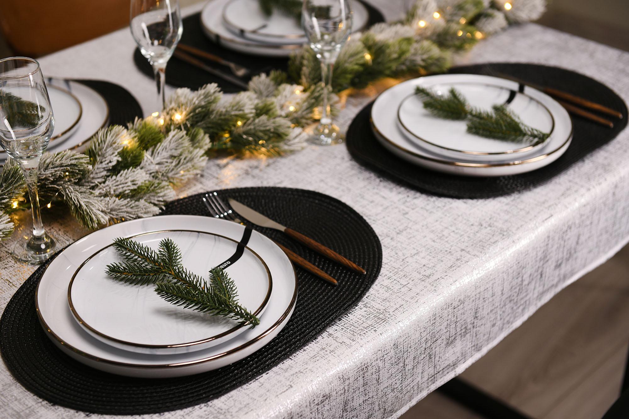 Скатерть Ardesto Shine 140х180 см Серебристый (ART08SS) - фото 3 Скатерть Ardesto Shine 140х180 см Серебристый (ART08SS) - фото 3