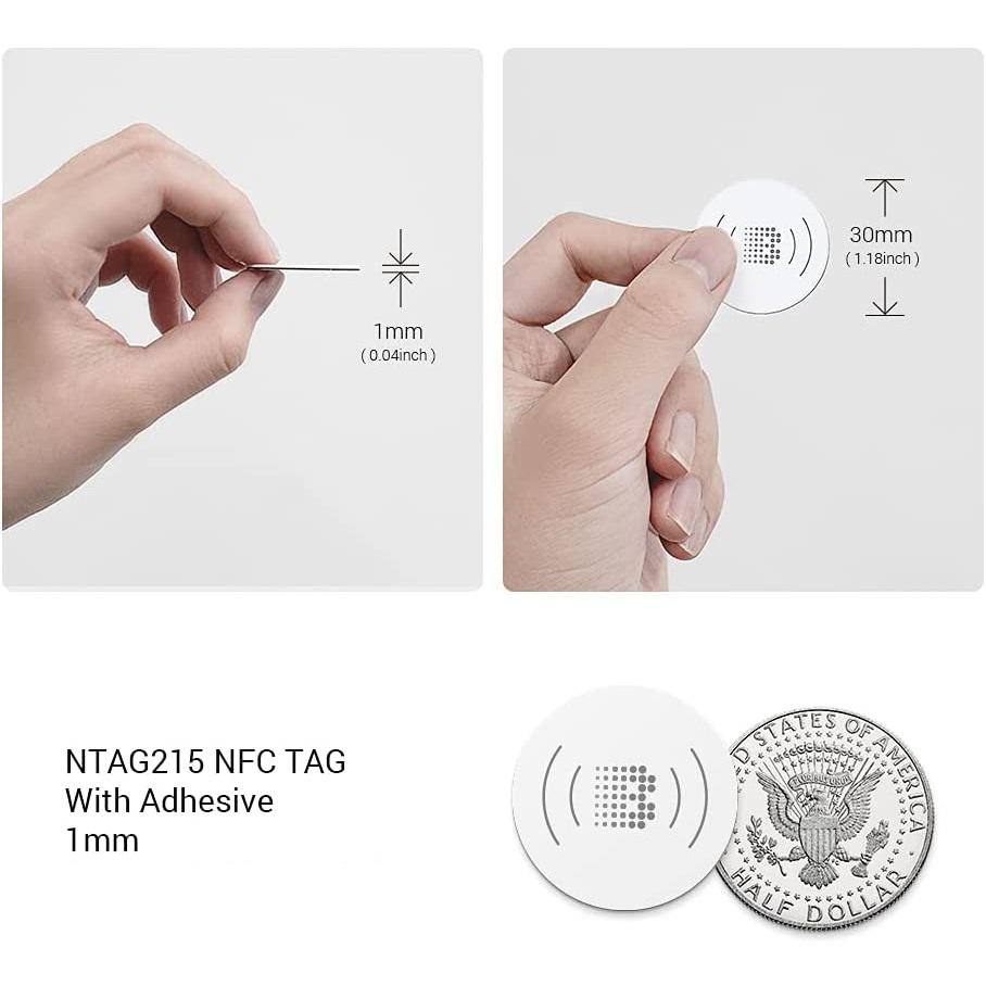 Комплект NFC міток Broadlink NFC Tag SRN1 IFTTT 5 міток 54 стікера Білий - фото 5