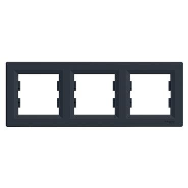 Рамка горизонтальна ASFORA тримісна Антрацитовий (EPH5800371) - фото 2 Рамка горизонтальна ASFORA тримісна Антрацитовий (EPH5800371) - фото 2