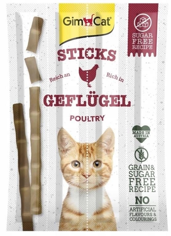 Ласощі для котів GimCat Sticks з м’ясом птиці 4х5 г (27733016)