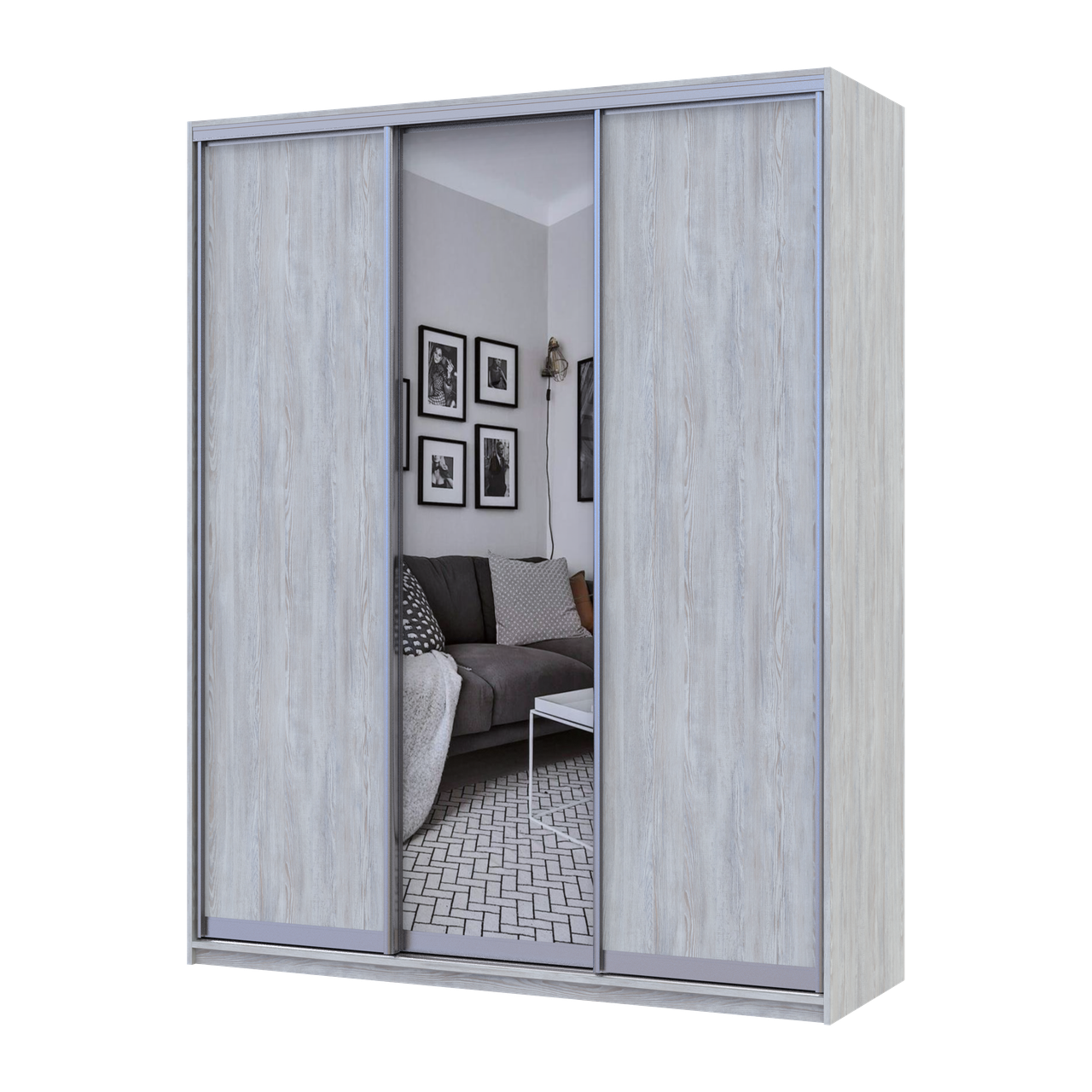 Шкаф-купе Doros Сити Лайт 2 ДСП/1 зеркало 180х60х225 см Сосна Натти (80736522)