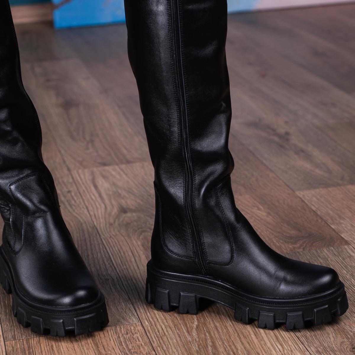 Ботфорти жіночі зимові Fashion р. 36 23,5 см Чорний (3415) - фото 7 Ботфорти жіночі зимові Fashion р. 36 23,5 см Чорний (3415) - фото 7