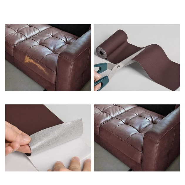 Латка зі штучної шкіри самоклеюча 20х30 см Бордовий - фото 6