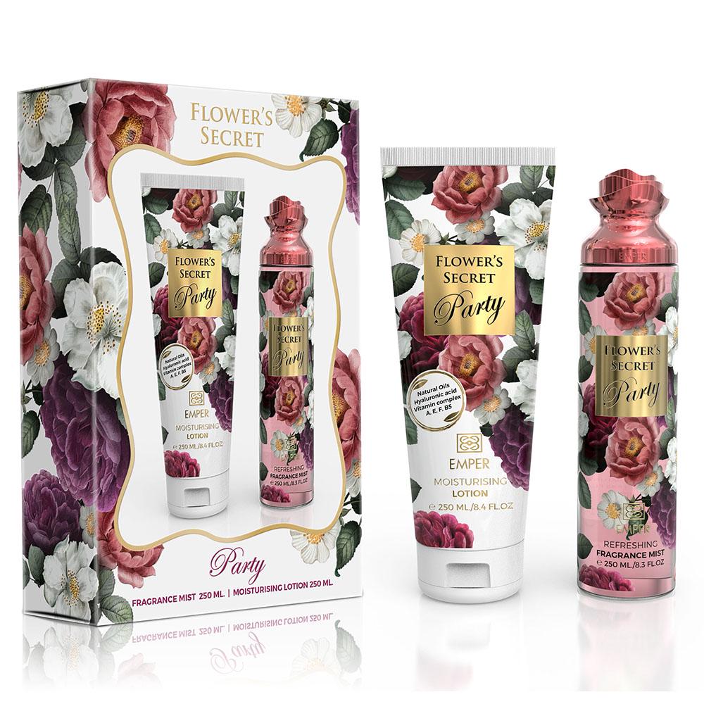 Подарунковий набір Emper Flower'S Secret Party body mist 250 мл із зволожуючим лосьйоном для тіла 250 мл (MM36057)