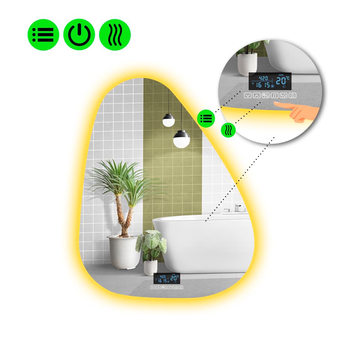 Зеркало с LED подсветкой Doccia 2 с Smart-блоком и подогревом 140x110 см (8994545)