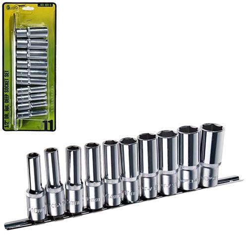 Набор высоких головок Alloid 1/2" на планке, 10-24 мм. 11 пр. НГП-4011-6