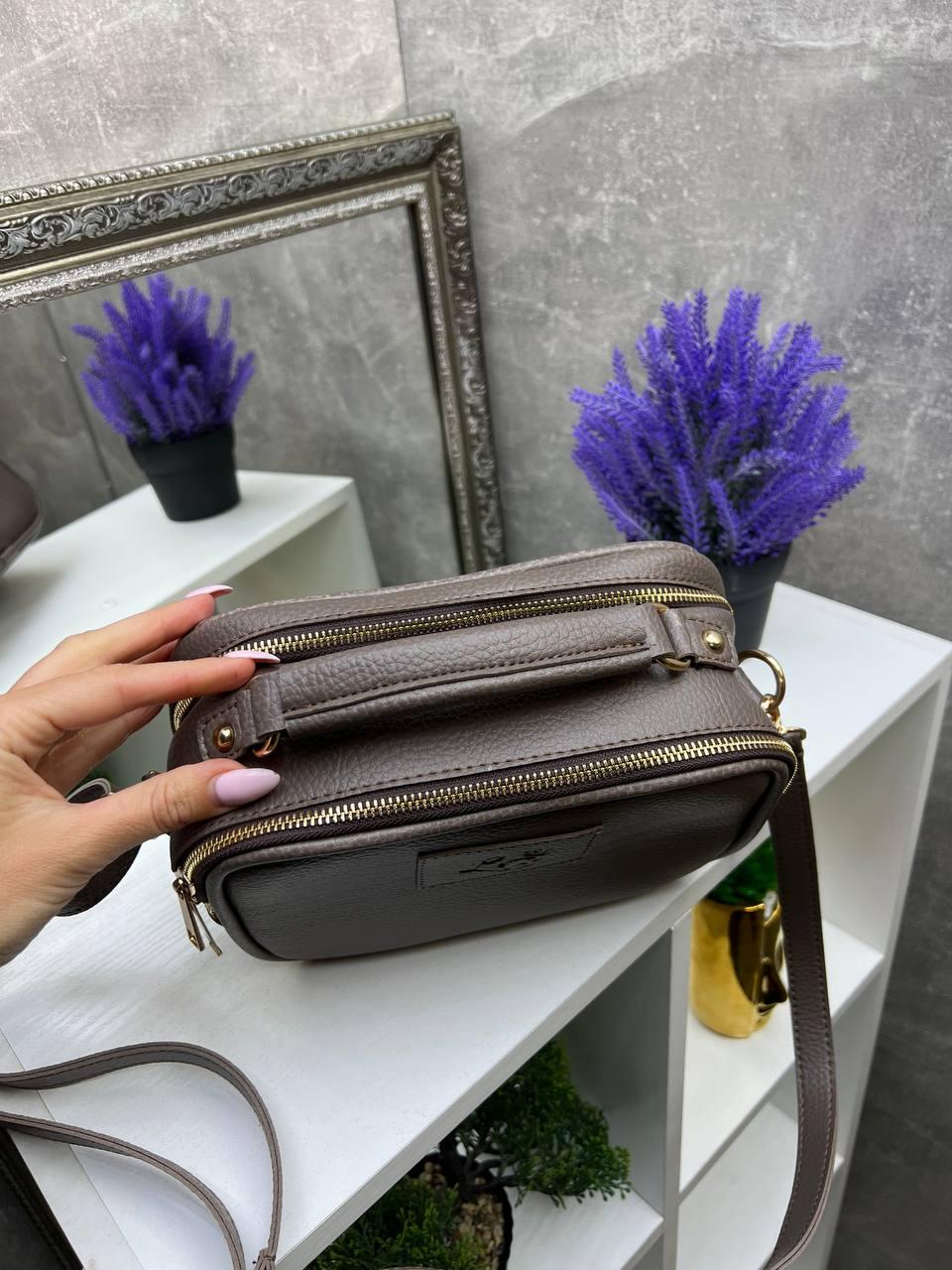 Сумка кросс боди женская через плечо из экокожи маленькая спортивная Капучино - фото 5 Сумка кросс боди женская через плечо из экокожи маленькая спортивная Капучино - фото 5