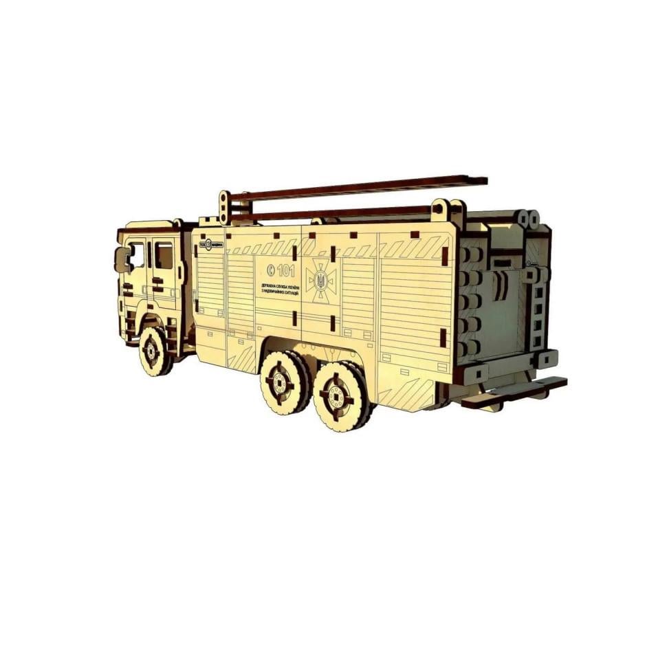 Конструктор деревянный PAZLY Пожарное авто 3D пазлы 206 дет. (100-98-UPZ-008)