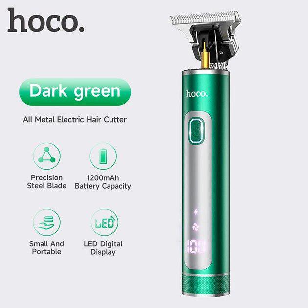 Машинка для стрижки волосся з насадками Hoco DAR03 Breeze Electric Hair Cutter 90 min Green - фото 3