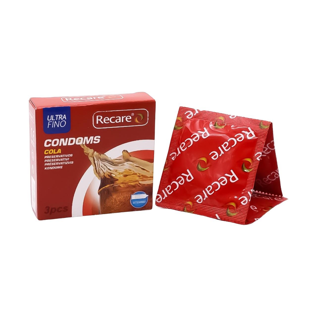 Презервативы ультратонкие Recare с ароматом колы Прозрачный (27167028)