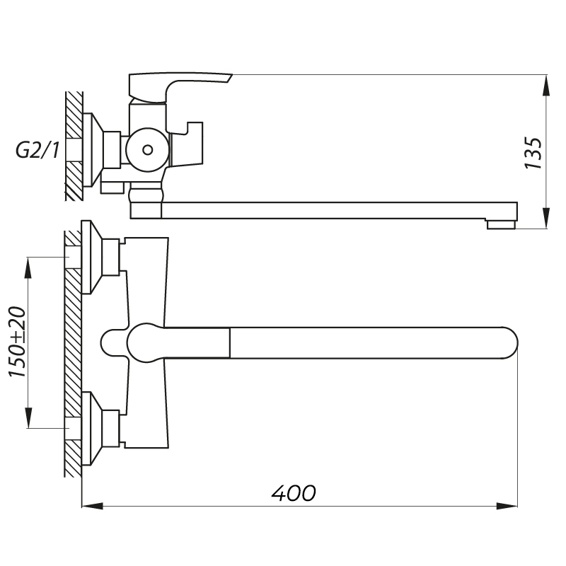 Змішувач для ванни Zerix FAB-7 (ZX3054) - фото 2