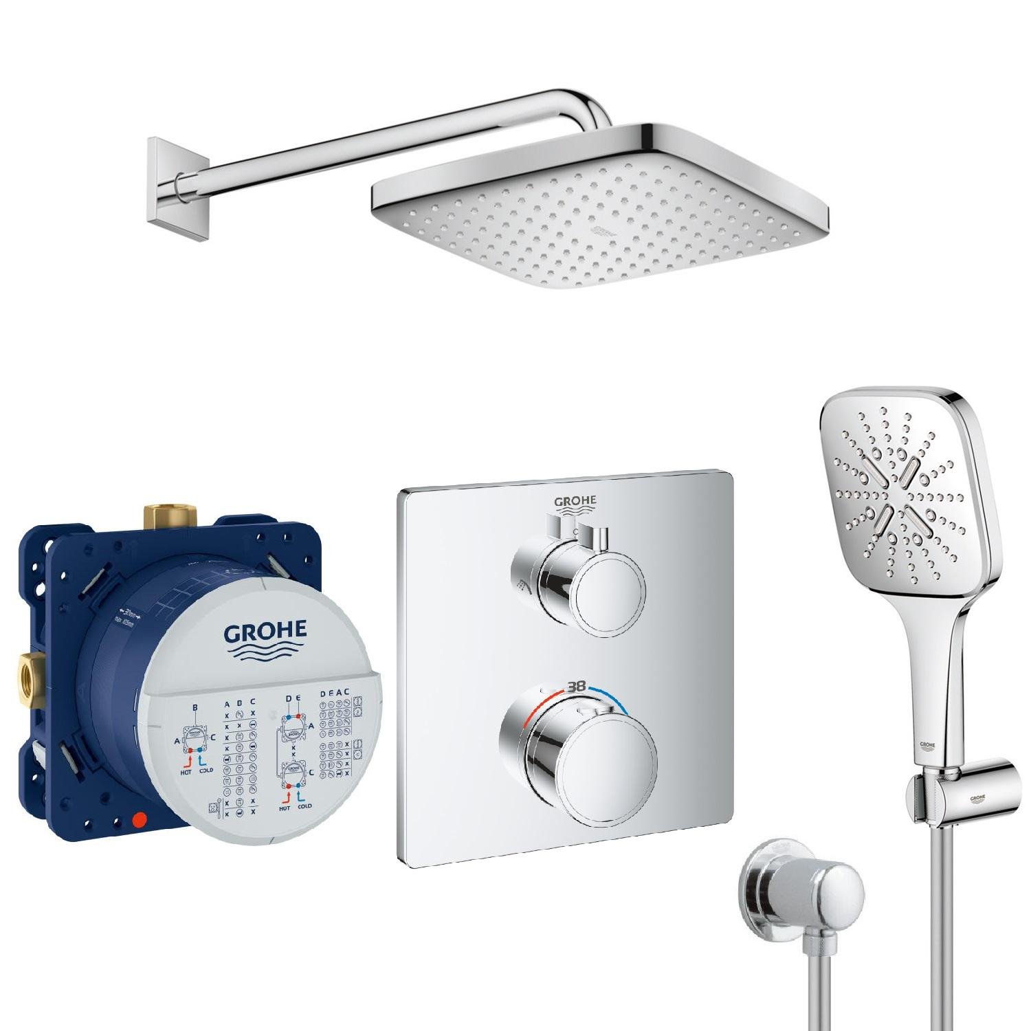 Душевая система скрытого типа Grohe Grohtherm Cube UA26415SC7 Хром (150639)