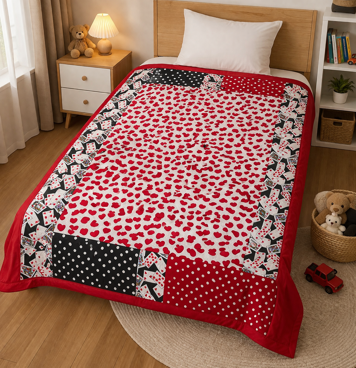 Покрывало пэчворк ручной работы 150х200 см Покер по субботам