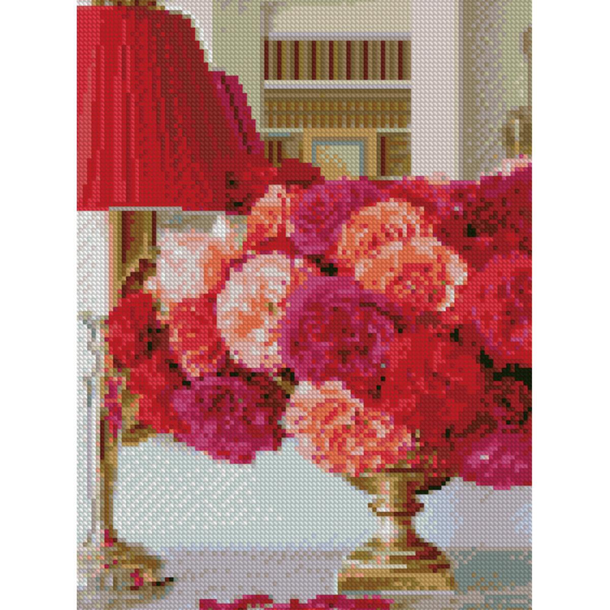 Алмазная мозаика Strateg Цветы у торшера 30х40 см (Str-HX199)