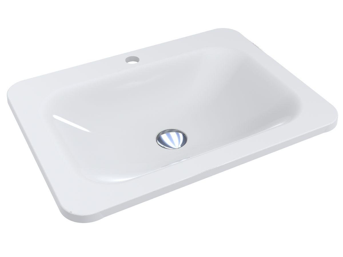 Умывальник Miraggio CALIFORNIA с литого мрамора глянцевый Белый (83898)