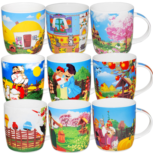 Набор чашек SNT Народные мотивы 360 мл 9 шт. (2183-3)