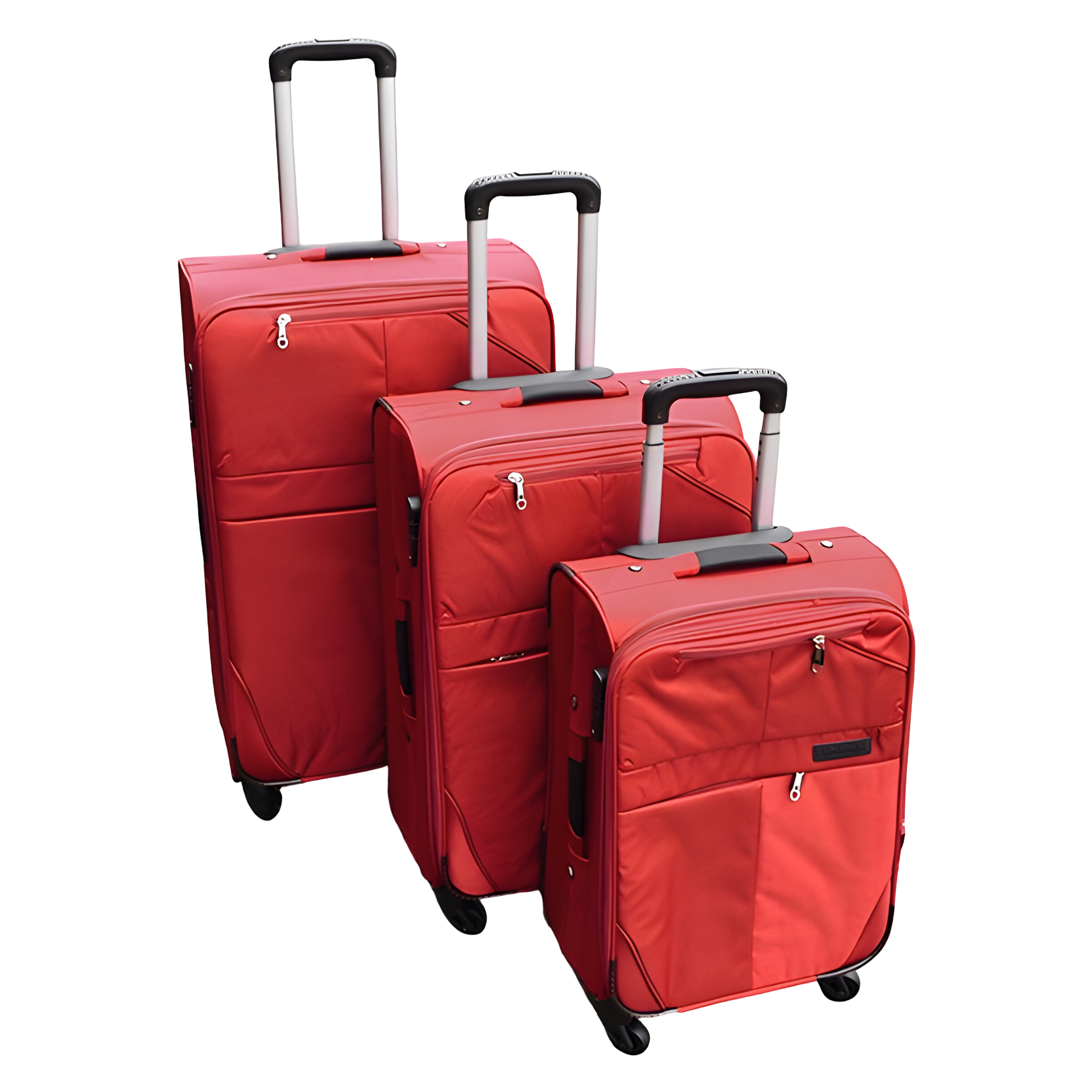 Набір валіз тканинних 3в1 з кодовим замком та телескопічною ручкою Червоний (24-292)