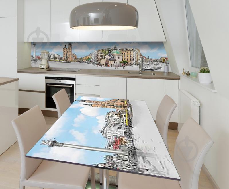 Наклейка 3Д виниловая на стол Zatarga «Венеция в альбоме» 600х1200 мм для домов, квартир, столов, кофейн, кафе