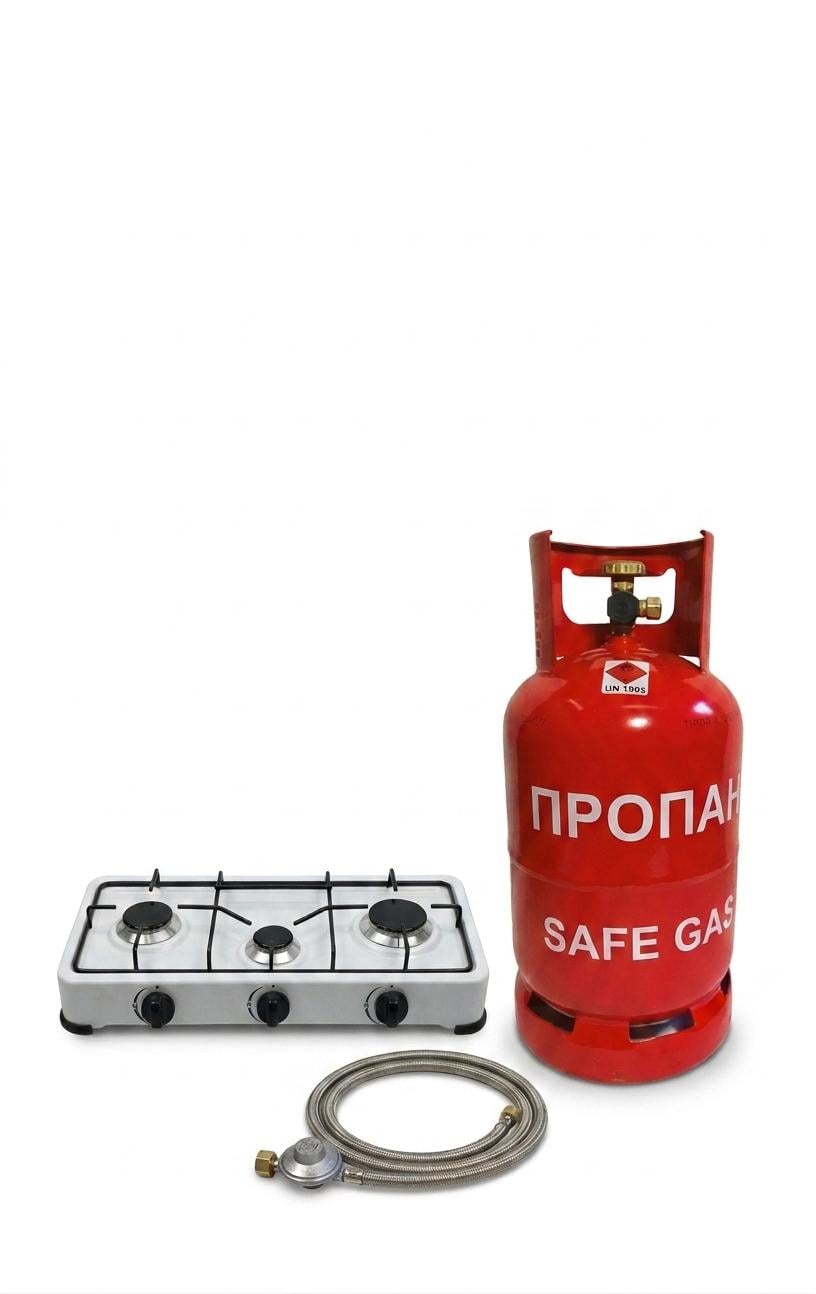 Баллон металлический 12,3 л с газовой плитой на 3 комфорки (HH11141) Баллон металлический 12,3 л с газовой плитой на 3 комфорки (HH11141)