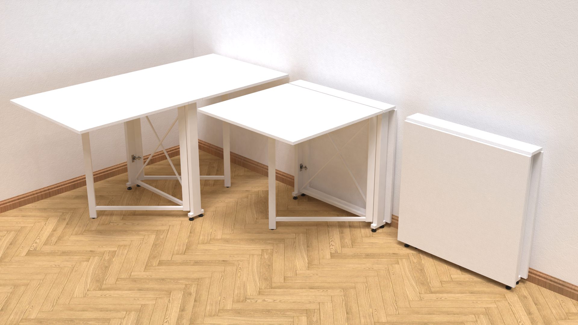 Стол-книжка трансформер Ferrum-decor Orion 2 металл/ДСП 16 мм 750x1520x730 мм Белый/Белый (ORI208) - фото 4 Стол-книжка трансформер Ferrum-decor Orion 2 металл/ДСП 16 мм 750x1520x730 мм Белый/Белый (ORI208) - фото 4