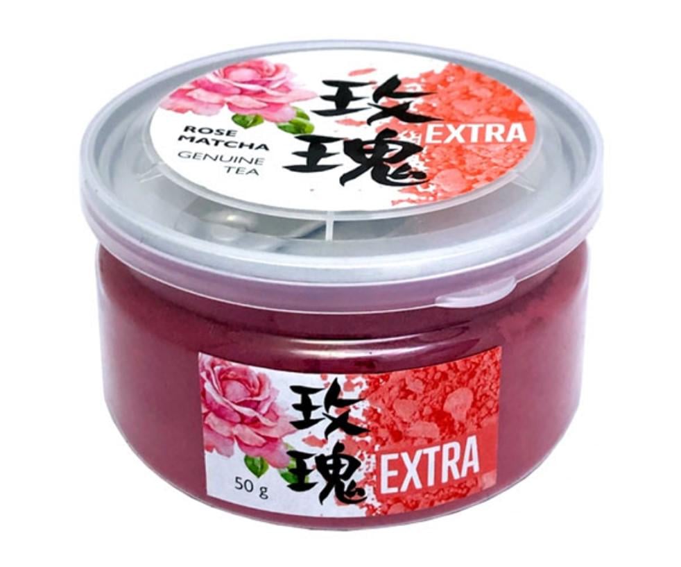 Чай японський квітковий Матча рожева Екстра з пелюсток Чайної троянди в банці 50 г (OS-MATCHA-PE50)
