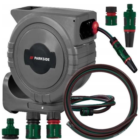 Катушка садовая автоматическая Parkside со шлангом 25 м - фото 2