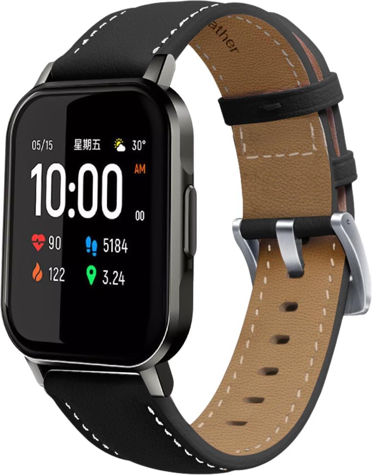 Ремешок кожаный Folsa для Haylou Smart Watch 2 LS02 Black (31533-2B)
