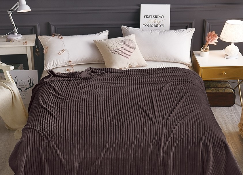 Плед TAGtextil велсофт Коричневый 200х220 см (ALM1934)