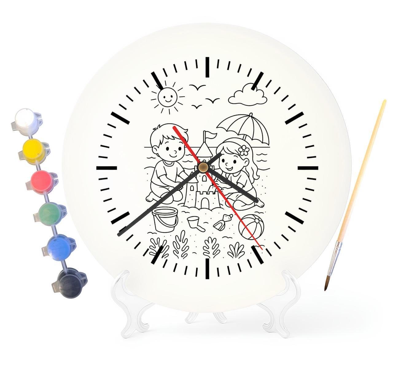 Детский набор для творчества часы раскраска Песочный замок 30 см (Г0048)