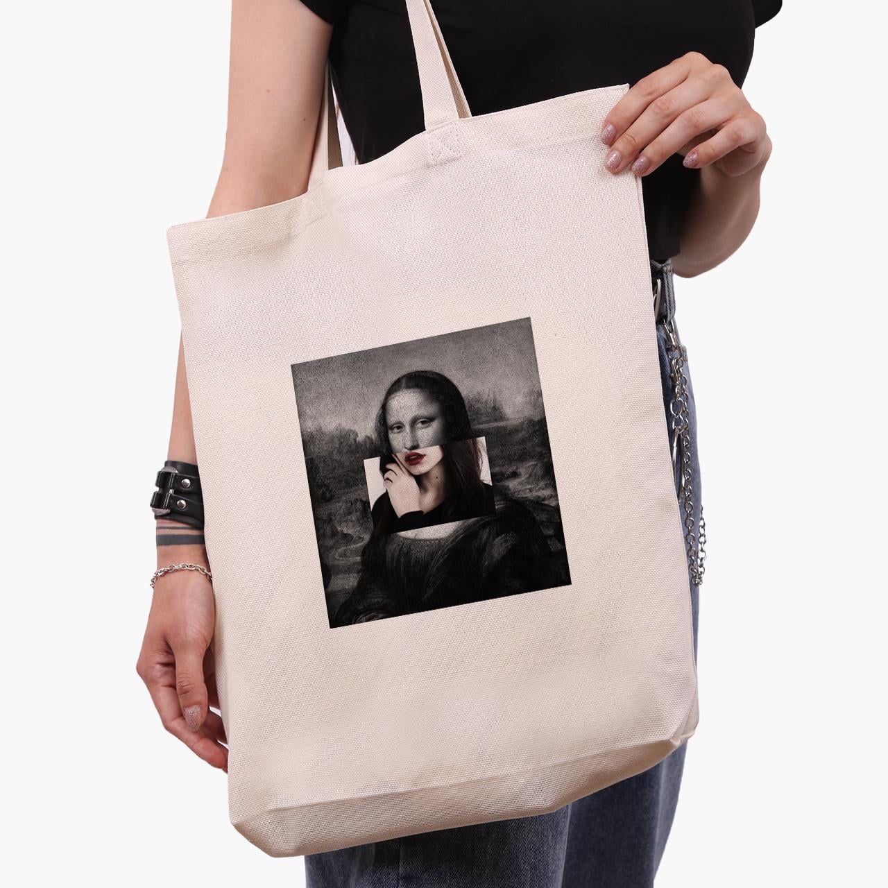 Эко сумка шоппер Mona Lisa La Gioconda Renaissance 41х39х8 см Бежевий (9227-1202-WTD)