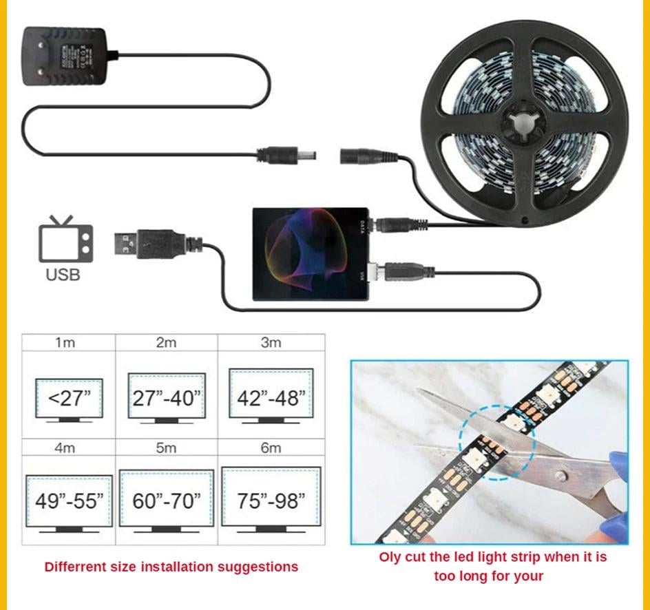 Підсвітка LED Ambilight Adalight Dream Ambibox Ambilight Prismatik для ПК і Android-TV 60 ламп/метр 35 м - фото 13 Підсвітка LED Ambilight Adalight Dream Ambibox Ambilight Prismatik для ПК і Android-TV 60 ламп/метр 35 м - фото 13