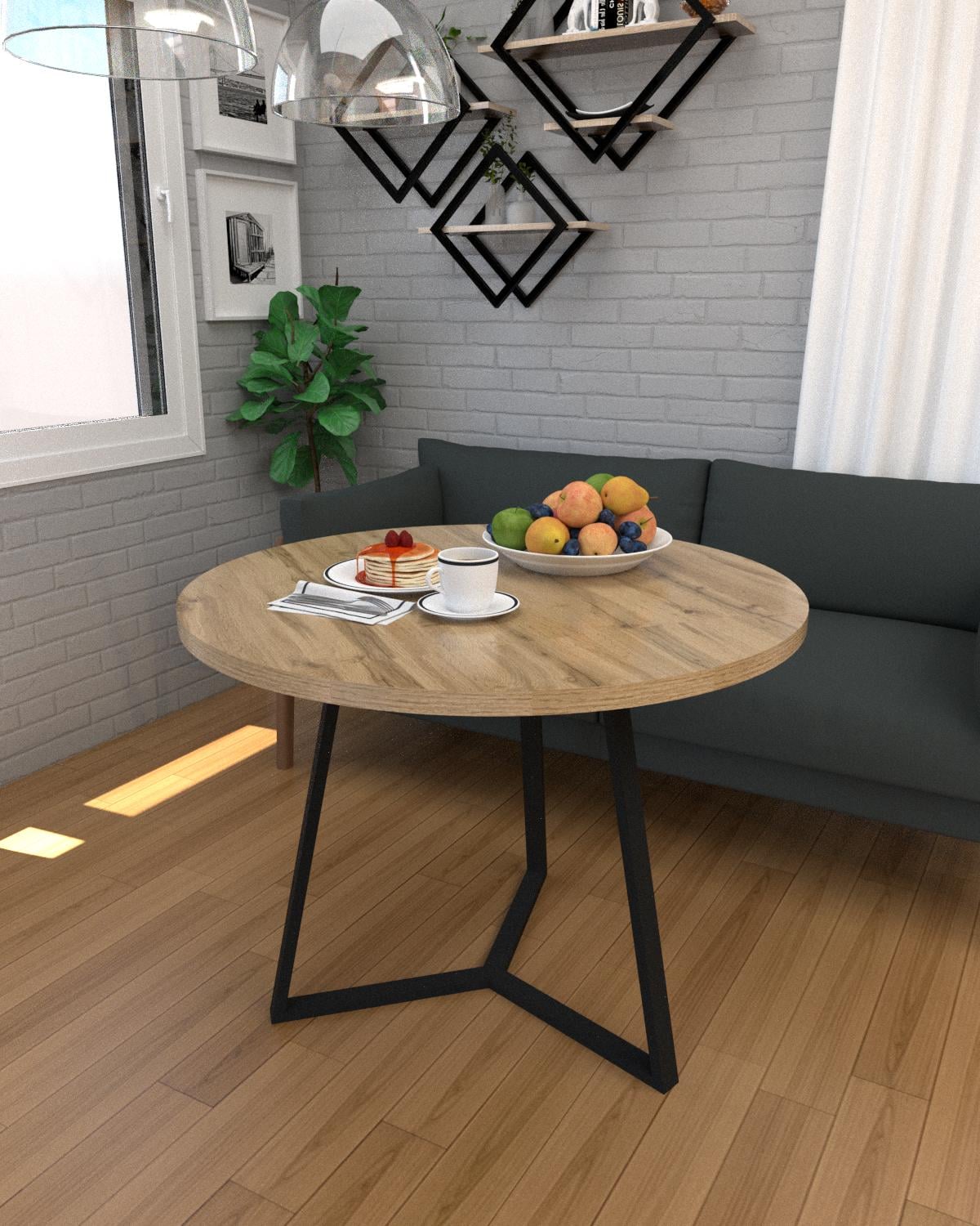 Обідній стіл EcoLoft Рондело DSP-1313-1 в стилі лофт Дуб Аппалачі (31213106)