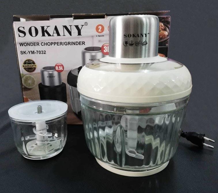 Набор измельчителей Sokany SK-YM-7032 чоппер/мясорубка 3 л/0,5 л 800 Вт Белый (2195929664)