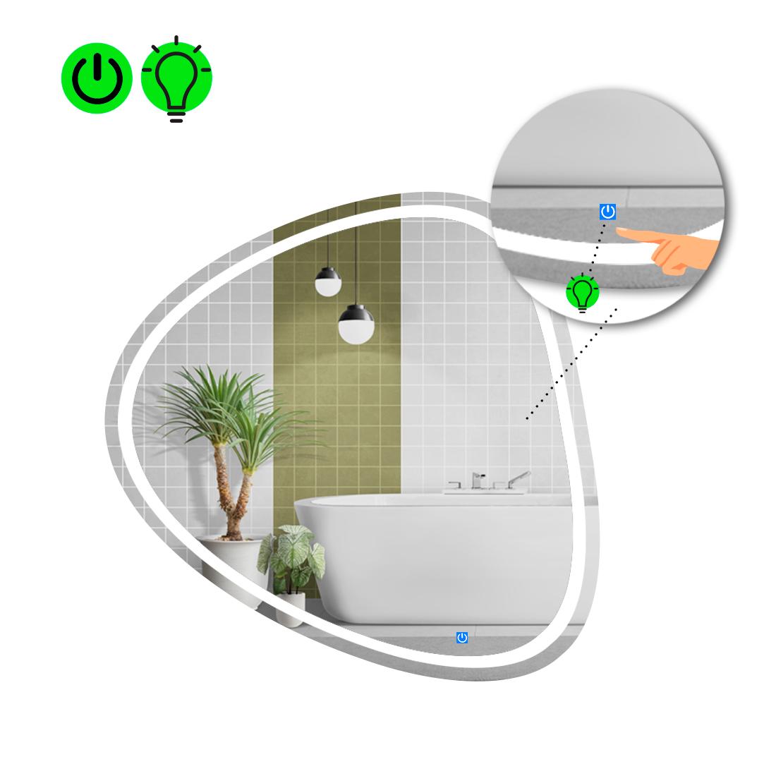 Зеркало с LED подсветкой Nuvola 1 с сенсорной кнопкой управления 60x60 см (8737479)