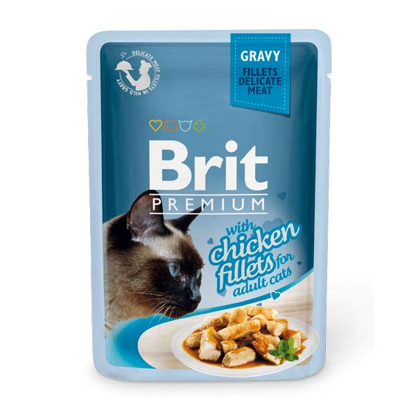 Корм для котів вологий Brit Premium Шматочки з курячого філе в соусі 85 г (5057)