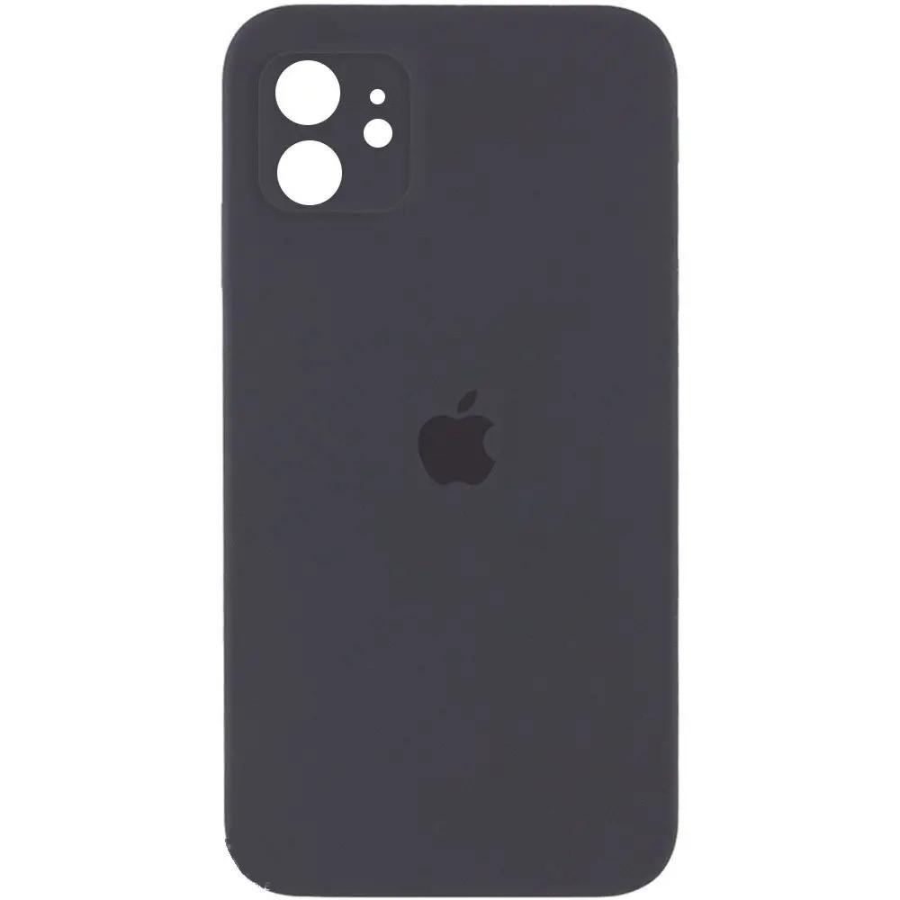 Силиконовый Чехол Накладка с Квадратными Бортиками Silicone Case для iPhone 11 Space Gray - фото 1