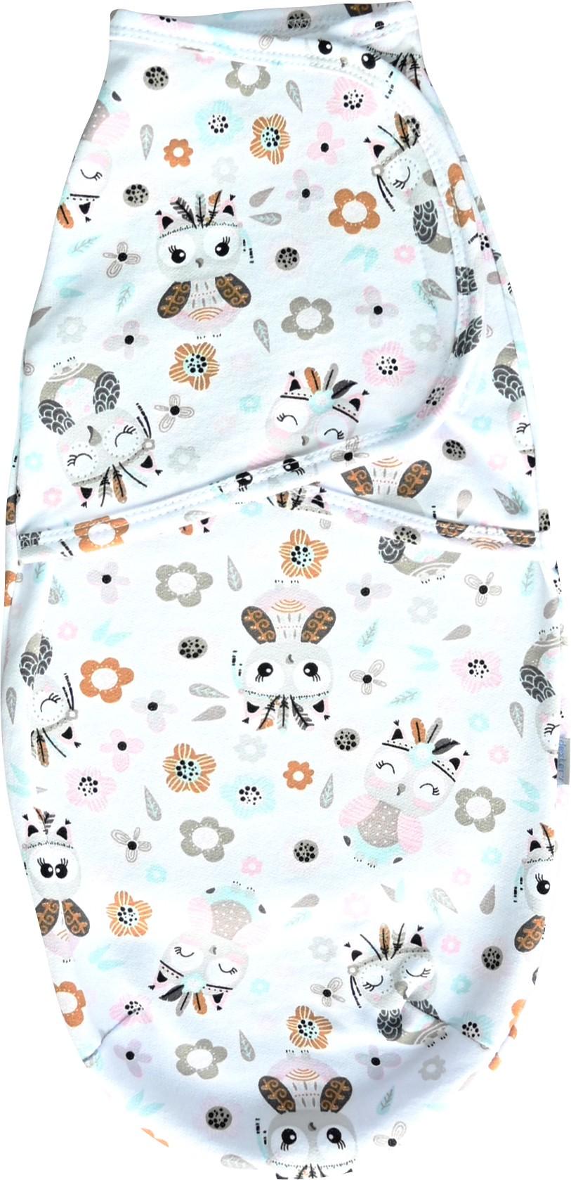 Пеленка-кокон на липучке Dexter's Совенок 56-62 см Белый