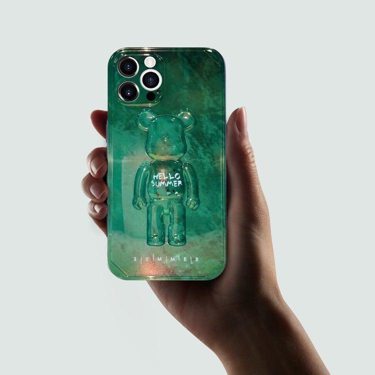 Чехол для iPhone XS Max мишка Bearbrick Hello Summer Зеленый