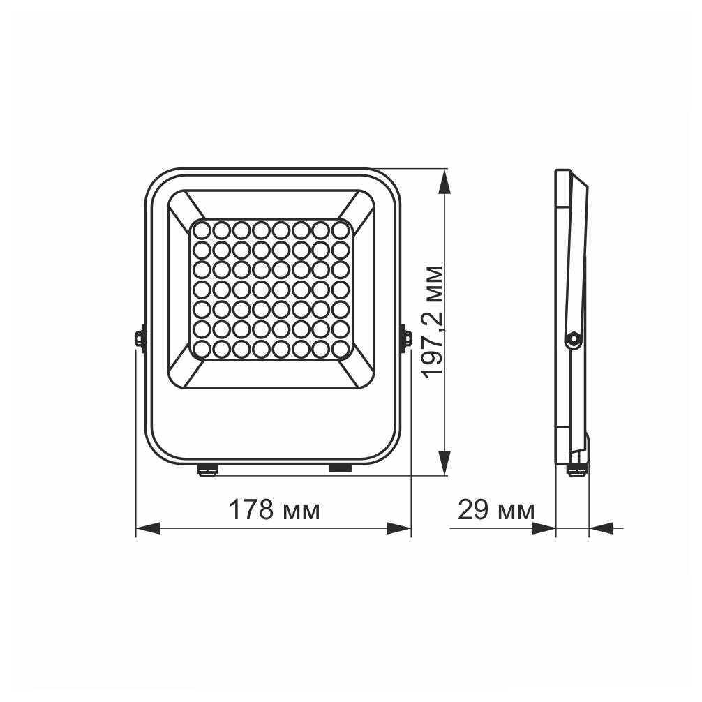 Прожектор светодиодный PREMIUM VIDEX F2 30W 5000K (VL-F2-305G) - фото 3