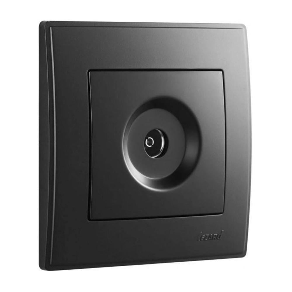 Розетка телевизионная Lezard Lesya проходная Антрацитовый