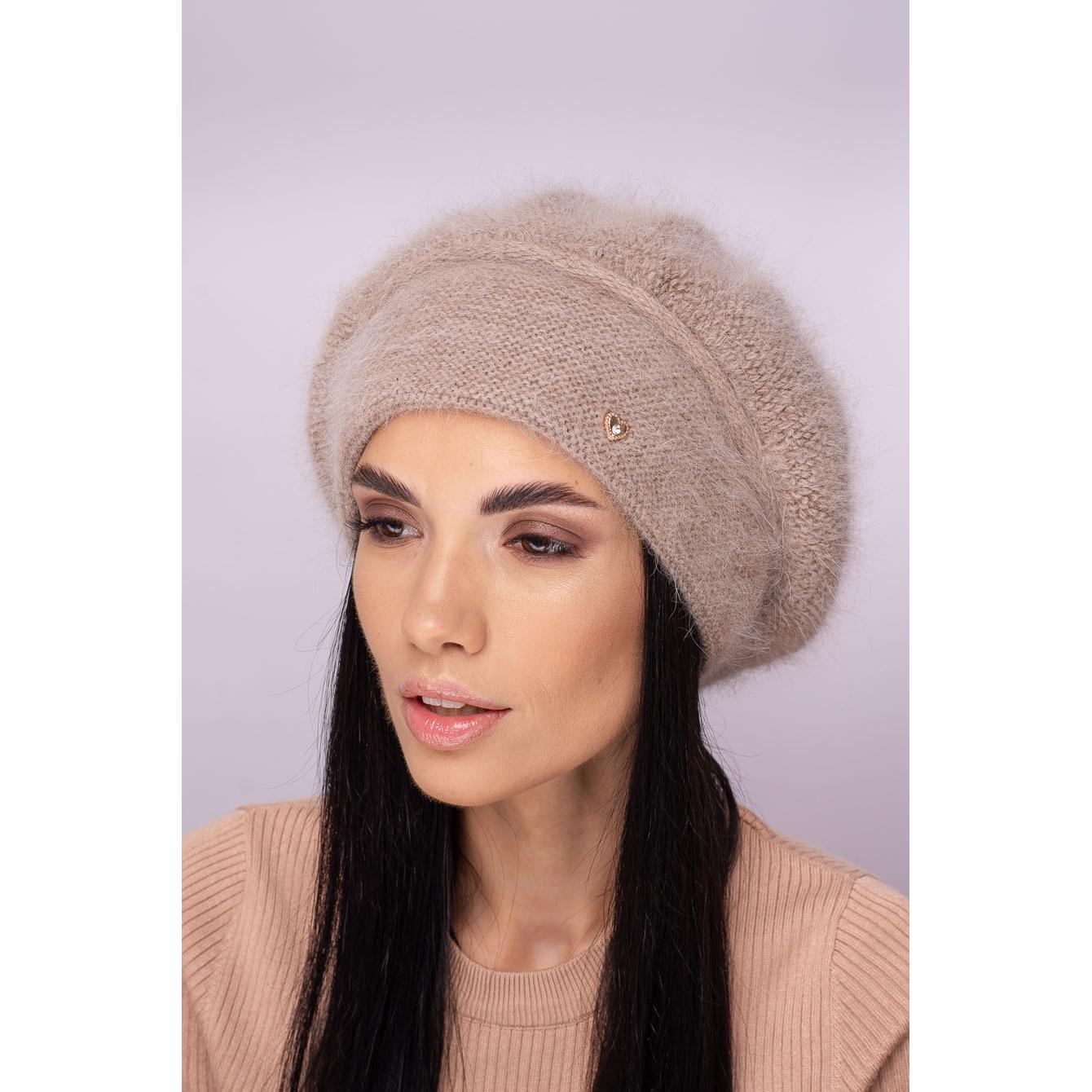 Берет женский двойной ангоровый Leks Жаклин one size Бежевый