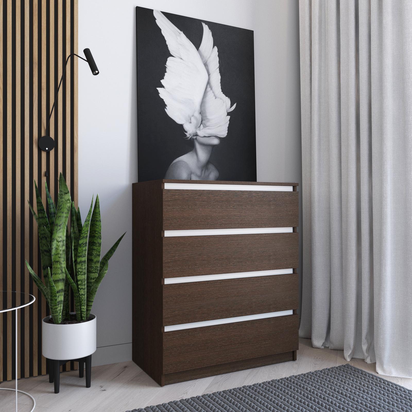 Комод для хранения одежды ДСП четыре ящика 100х80х40 см Венге/Белый (NT-215)