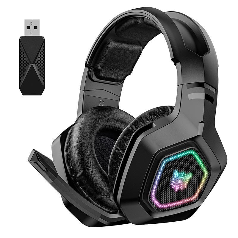 Наушники беспроводные геймерские Onikuma Headworn B100 с микрофоном и RGB-подсветкой Черный (631472)