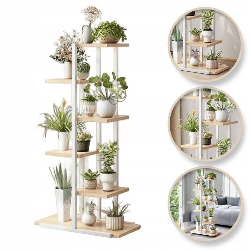 Стойка-клумба для растений металлическая 6-уровневая 113 см. Светло-коричневый/Сонома (2377144203) - фото 5 Стойка-клумба для растений металлическая 6-уровневая 113 см. Светло-коричневый/Сонома (2377144203) - фото 5