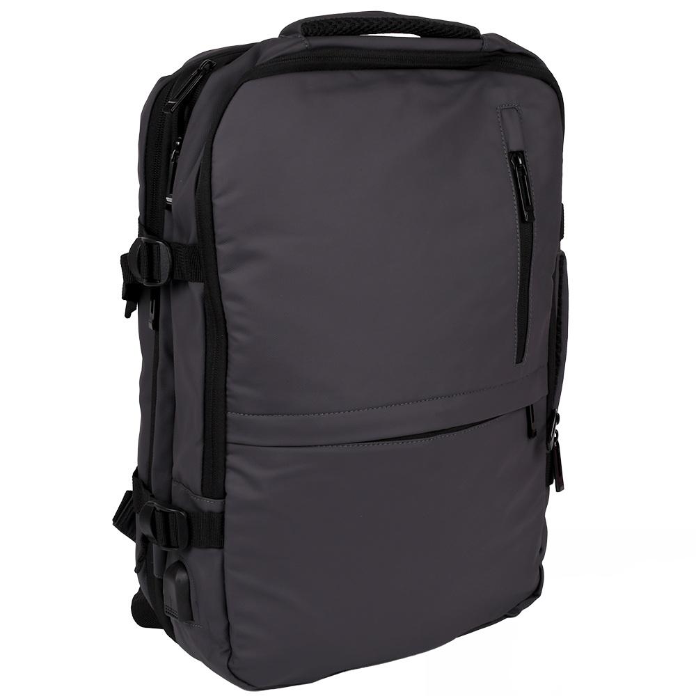 Рюкзак міський для ноутбука з USB портом 19 л поліестер 30x14x45 см Black