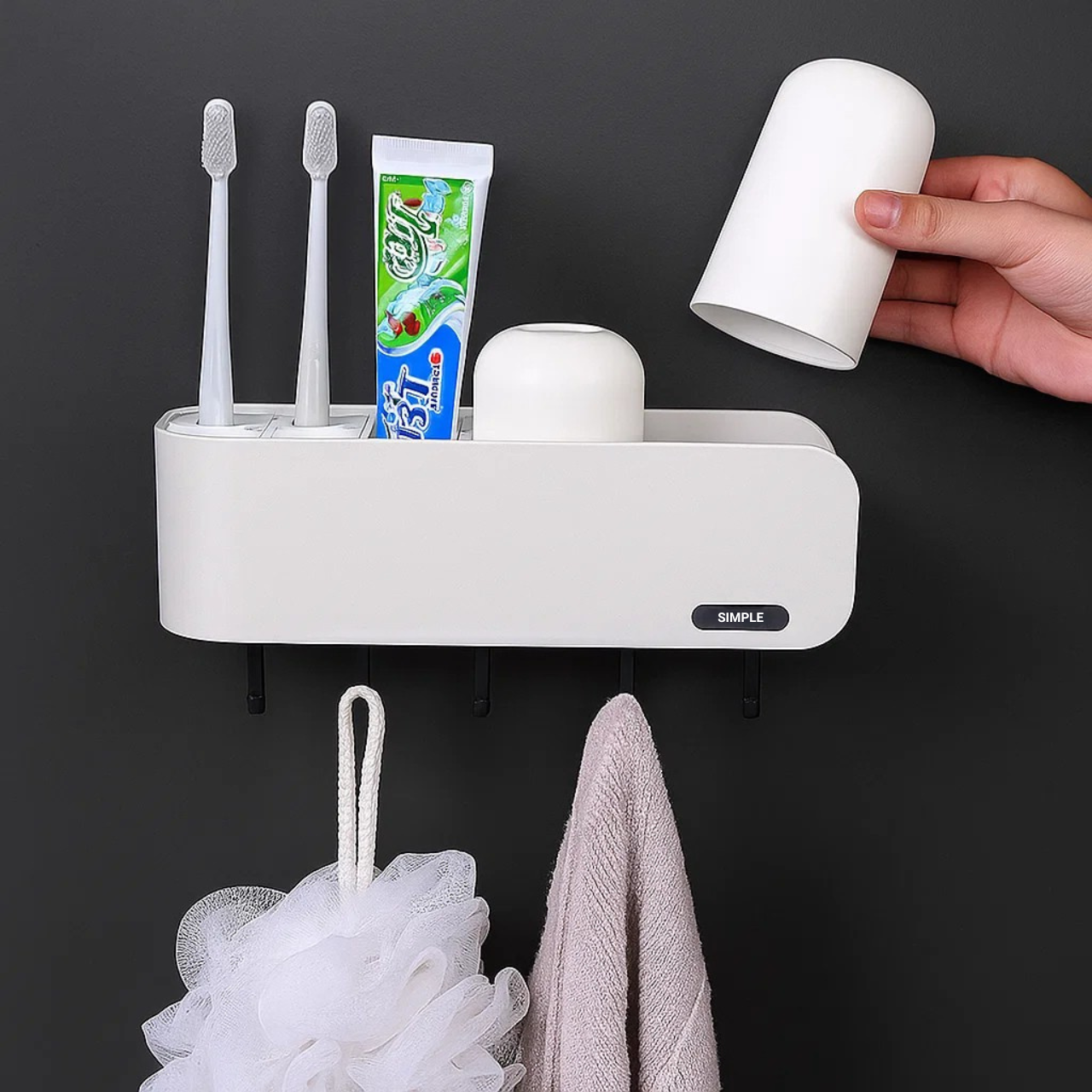 Держатель для хранения зубных щеток SIMPLE Серый (28329097) - фото 2