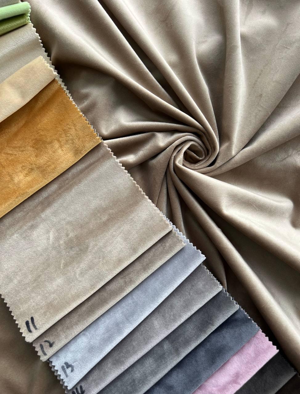 Штора велюрова на тасьмі 6 см 250х270 см Золотистий (SB-01-11-Т43) - фото 4