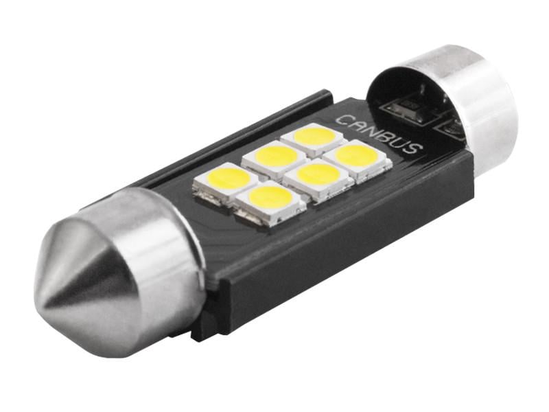 Автолампа світлодіодна C5W SV8,5 з обманкою 12-24 В 39 мм SMD3020-6led Білий (3030)